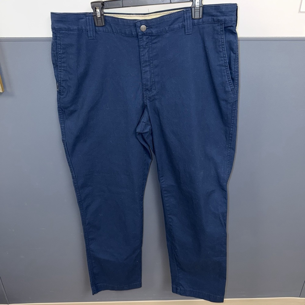 Columbia Pants Men's 40x32 Blue Chino Flat Front Outdoor Walking Canvas Pockets‎